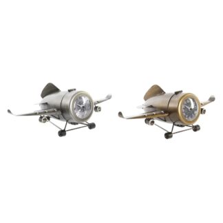 stalinis-laikrodis-dkd-home-decor-42-x-23-x-14-cm-lentokone-rauta-2-kpl