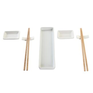 sushisetti-dkd-home-decor-24-x-7-x-2-cm-luonnollinen-valkoinen-kivitavara-itamainen