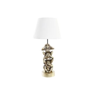 poytalamppu-dkd-home-decor-kullattu-valkoinen-siirtomaatyylinen-220-v-50-w-apina-30-x-30-x-61-cm