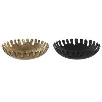 poytakoriste-dkd-home-decor-musta-kullattu-moderni-32-x-32-x-9-cm-2-kpl