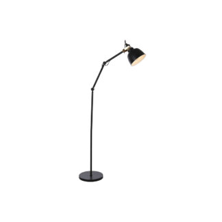 lattialamppu-dkd-home-decor-46-x-25-x-150-cm-musta-metalli-220-v-50-w