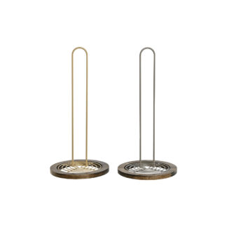 keittiopaperiteline-home-esprit-beige-harmaa-tummanruskea-metalli-kumipuu-15-x-15-x-31-cm-2-kpl
