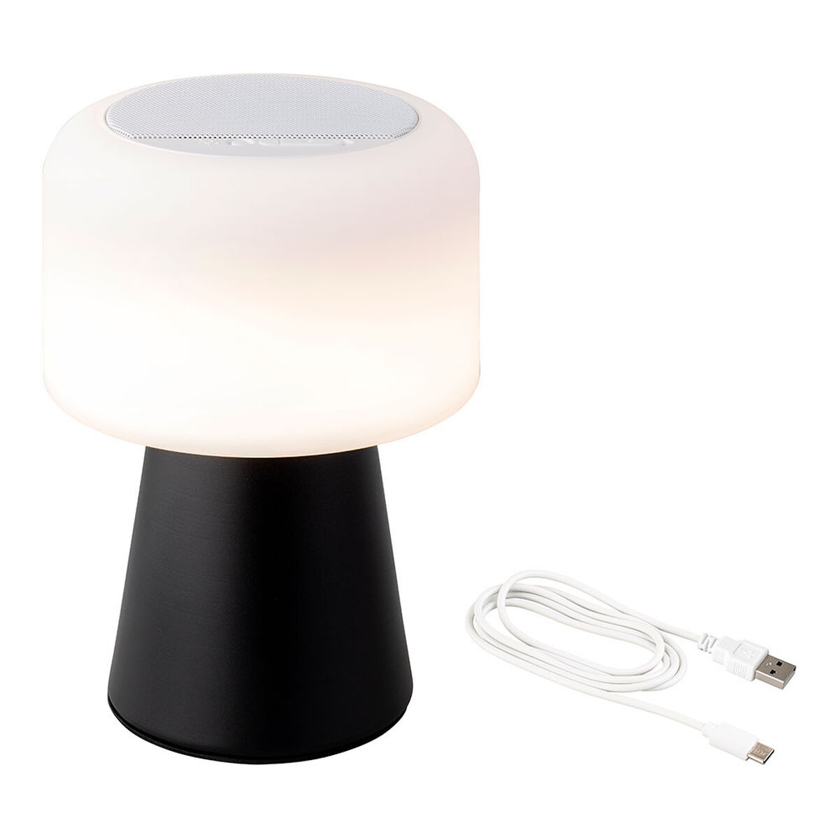 led-lamppu-bluetooth-kaiuttimella-ja-langaton-laturi-lumineo-894415-musta-22-5-cm-ladattava