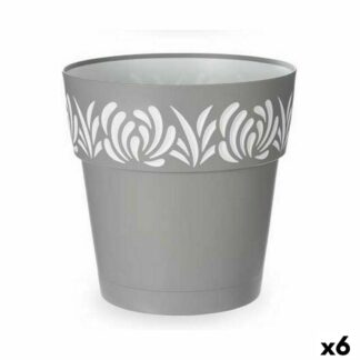 itsekasteleva-kukkaruukku-stefanplast-gaia-harmaa-muovinen-29-x-29-x-29-cm-6-kpl