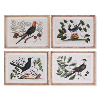 maalaus-dkd-home-decor-kristalli-linnut-65-x-16-5-x-50-2-cm-4-kappaletta